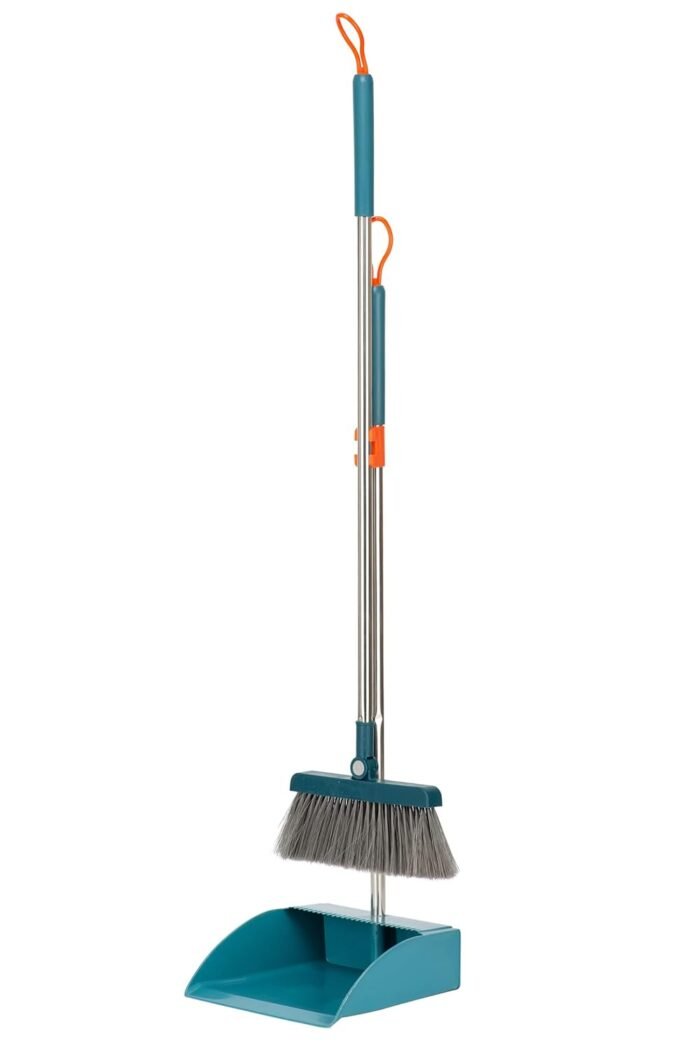 Broom and Dustpan Set Lightweight Upright Lobby Broom and Dust Pan Combo with Long Handle Outdoor Indoor for Home Kitchen Room Office H25 - Image 8