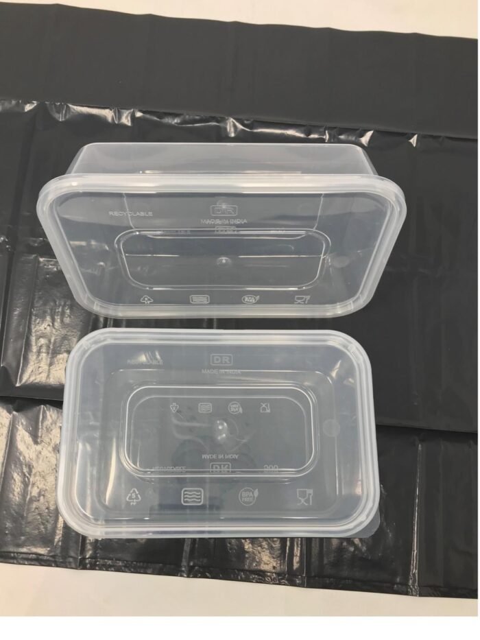 500ml Plastic Food Takeaway Containers with Lids Stackable Airtight Recyclable Dishwasher and Freezer Safe