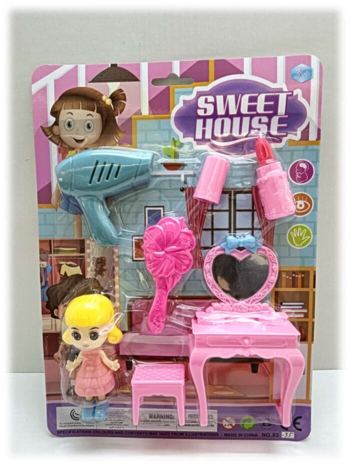 Barbie Doll Sweet House Play Set   7 Pc Set - B137